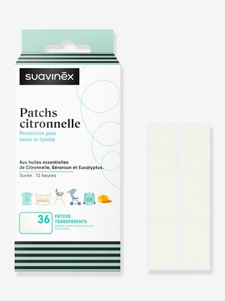 Embalagem de 36 pensos antimosquitos, com citronela, da SUAVINEX branco 