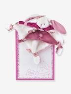 Boneco-doudou quadrado, 27 cm, coelho cereja - DOUDOU ET COMPAGNIE rosa 