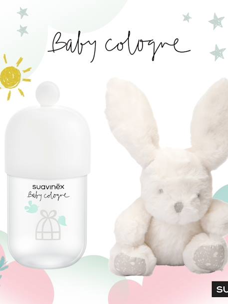 Conjunto água de colónia Baby cologne Sense + boneco-doudou coelho, da SUAVINEX branco 