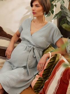 Roupa grávida-Vestidos-Vestido para grávida, em gaze de algodão bio, da ENVIE DE FRAISE