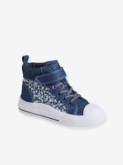 Denim-Calçado-Calçado menina (23-38)-Sapatilhas subidas com atacadores e barra autoaderente, para menina