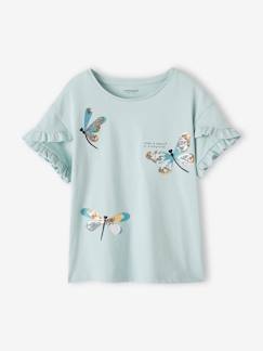 Menina 2-14 anos-T-shirts-T-shirts-T-shirt às riscas, coração com lantejoulas, para menina