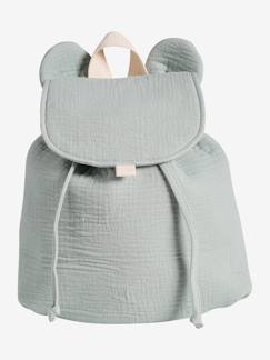 Bebé 0-36 meses-Acessórios-Mochilas, bolsas-Mochila especial infantário, personalizável, em gaze de algodão, com orelhas
