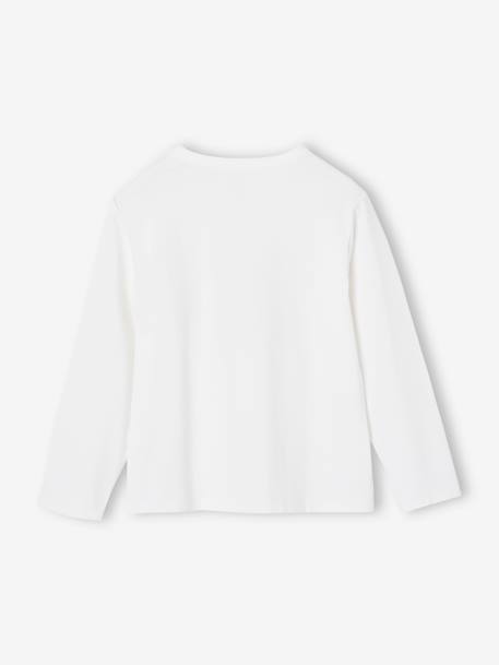 Camisola com animação metalizada, de mangas compridas, para menina antracite+cru+rosa-bombom 