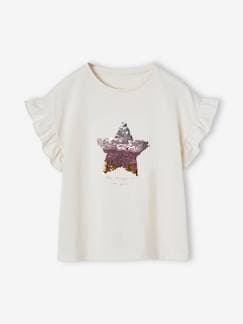 Menina 2-14 anos-T-shirts-T-shirts-T-shirt com lantejoulas reversíveis, para menina