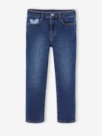 Jeans slim morfológicos, medida das ancas média, para menina azul medio+azul-escuro+ganga cinzenta 