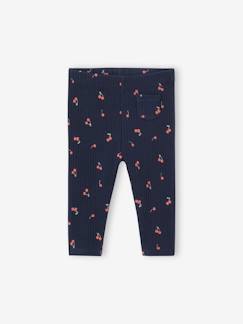 Algodão Biológico-Bebé 0-36 meses-Leggings estampadas, em canelado, para bebé