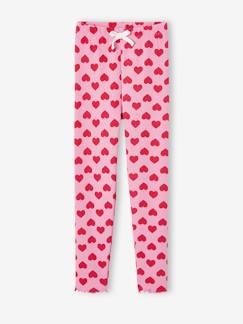 Leggings estampadas, em malha canelada, para menina