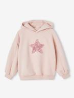 Sweat com capuz, motivo fantasia, para menina marinho+rosado 