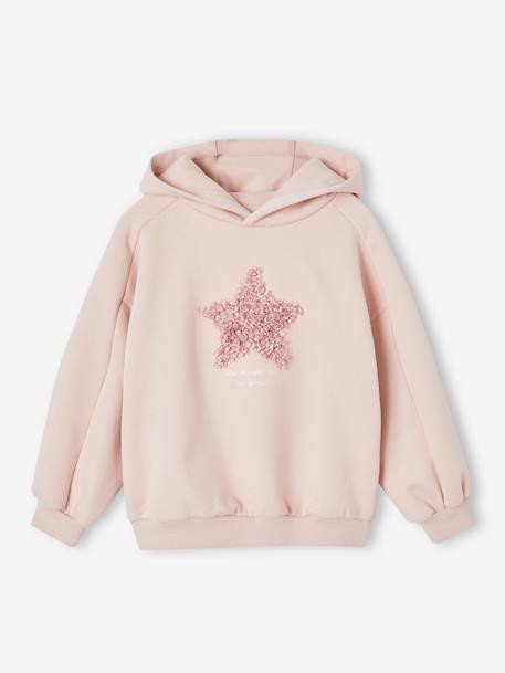 Sweat com capuz, motivo fantasia, para menina marinho+rosado 