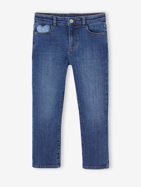 Jeans slim morfológicos, medida das ancas larga, para menina azul medio+azul-escuro+ganga cinzenta 