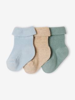 Bebé 0-36 meses-Meias, collants-Lote de 3 pares de meias lisas para bebé