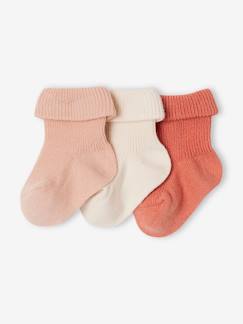 Bebé 0-36 meses-Meias, collants-Lote de 3 pares de meias lisas para bebé