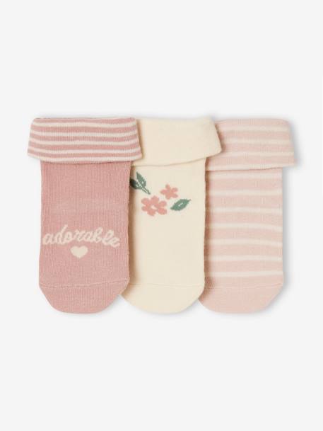 Lote de 2 pares de meias 'adorable', para bebé menina pau-rosa 