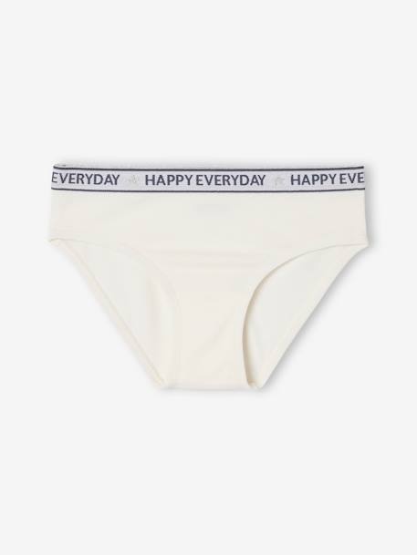 Lote de 5 cuecas 'Happy everyday', para menina cinza mesclado 