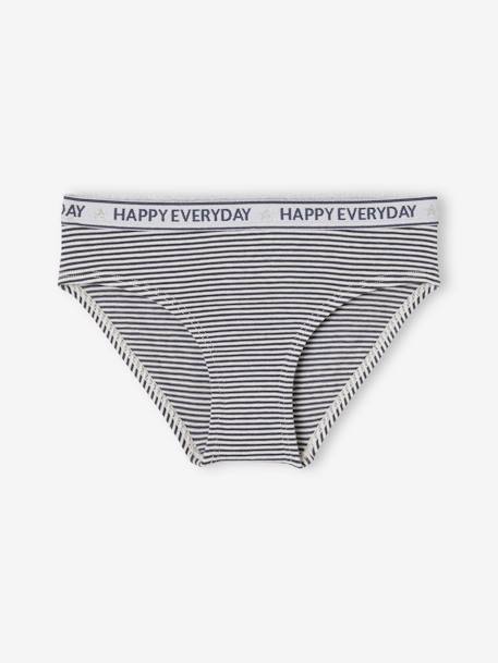 Lote de 5 cuecas 'Happy everyday', para menina cinza mesclado 