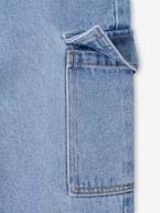 Jeans largos cargo, para menina azul medio+azul-escuro 