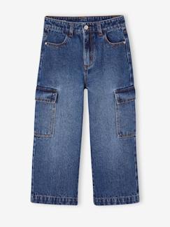 Menina 2-14 anos-Jeans -Jeans largos cargo, para menina