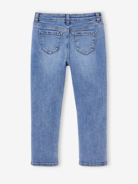 Jeans slim morfológicos, medida das ancas larga, para menina azul medio+azul-escuro+ganga cinzenta 