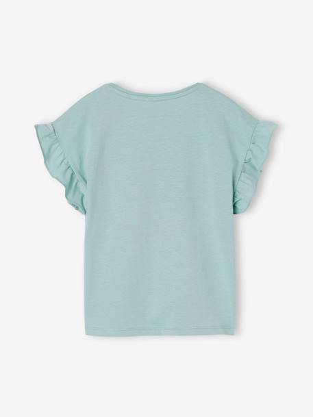 T-shirt com lantejoulas reversíveis, para menina azul-céu+cru 