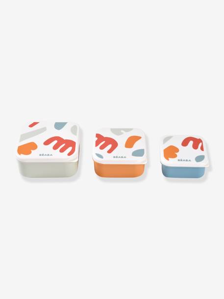 Conjunto de 3 caixas de lanche, Playful da BEABA laranja 