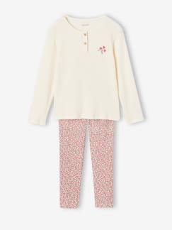 Menina 2-14 anos-Pijama às flores, para menina