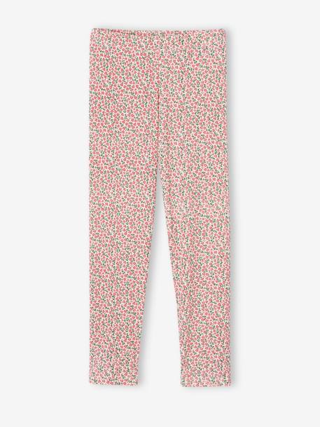 Pijama às flores, para menina rosa-framboesa 