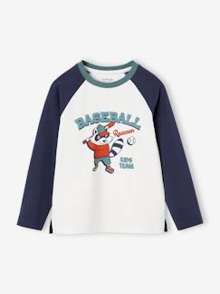 Menino 2-14 anos-Roupa de desporto-Camisola de desporto com guaxinim, mangas raglan a contrastar, para menino