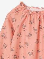 Blusa às flores em bombazina, para menina antracite+rosado 