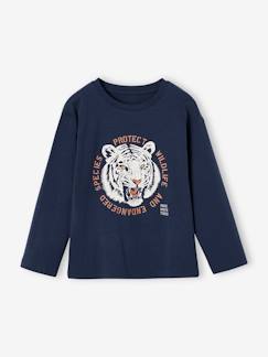 Menino 2-14 anos-T-shirts, polos-T-shirts-Camisola com tigre para menino