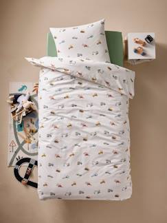 Têxtil-lar e Decoração-Roupa de cama criança-Capas de edredon-Conjunto capa de edredon + fronha de almofada essentiels, com algodão reciclado, Obras em Curso