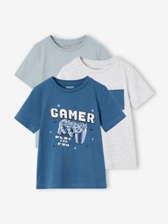 Menino 2-14 anos-T-shirts, polos-Lote de 3 t-shirts de mangas curtas, para menino