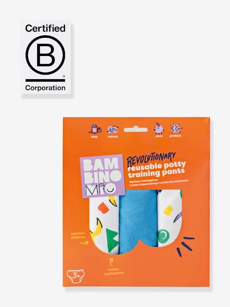 Lote de 3 cuecas de aprendizagem lavável Revolucionária, 2-3 anos, da Bambino Mio azul+lilás 