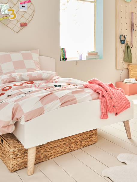 Cama de casal para criança Montessori, Confetes branco 