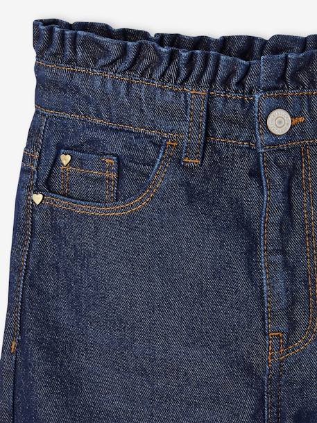 Jeans Mom fit, bolsos em forma de coração atrás, para menina ganga brut+ganga cinzenta+stone 