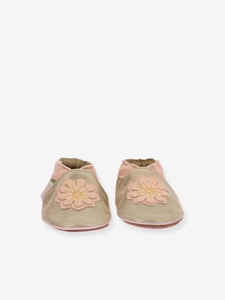 Sapatinhos em pele suave, Just a Flower 974500 da ROBEEZ©, para bebé bege-dourado 