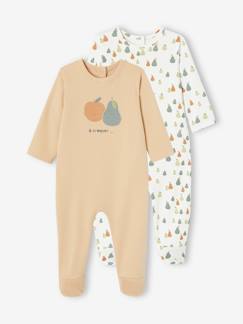 Bebé 0-36 meses-Pijamas, babygrows-Lote 2 pijamas Frutas, em interlock, para bebé