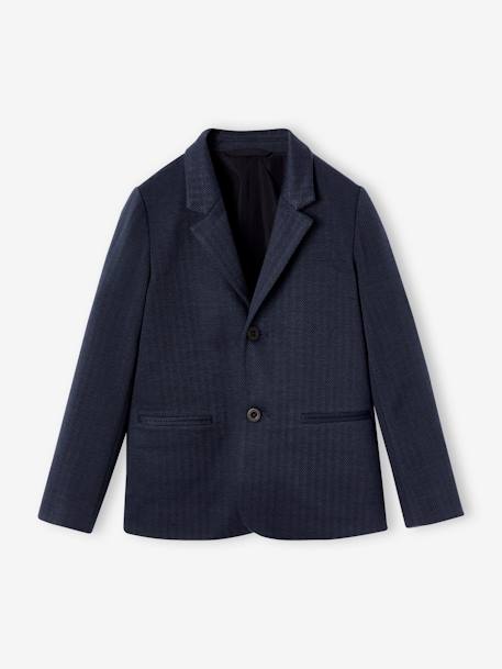 Blazer em espinhado, para menino marinho 