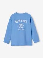 Camisola com inscrição New York no peito e atrás, para menino azul-azure 