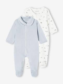 Bebé 0-36 meses-Pijamas, babygrows-Lote de 2 pijamas em veludo, para bebé