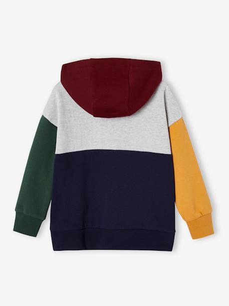 Sweat colorblock com capuz, Basics, para menino azeitona+multicolor 