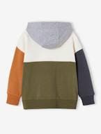 Sweat colorblock com capuz, Basics, para menino azeitona+multicolor 