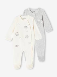 Bebé 0-36 meses-Pijamas, babygrows-Lote de 2 pijamas "carneirinhos" em veludo, para bebé