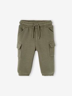 Bebé 0-36 meses-Calças, jeans-Calças em moletão estilo militar, para bebé