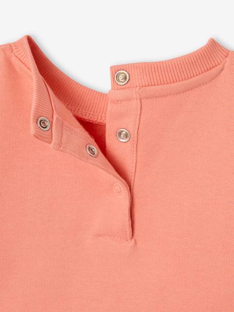 Sweat-shirt Basics com molas de pressão atrás, para bebé baunilha+coral 