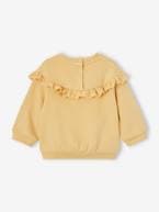 Sweat-shirt com folho em bordado inglês, para bebé menina ocre+rosa-velho 