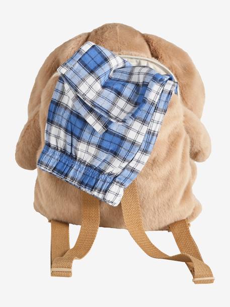 Mochila para arrumar o pijama, em forma de animal castanho+cru 