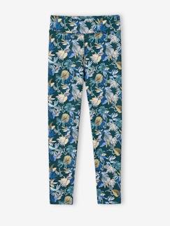 -Leggings de desporto, em matéria técnica, flores exóticas, para menina