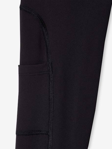 Leggings de desporto em matéria técnica, bolso com fecho atrás, para menina preto 