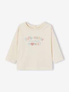 Bebé 0-36 meses-T-shirts-Camisola com mensagem, em algodão bio, para bebé